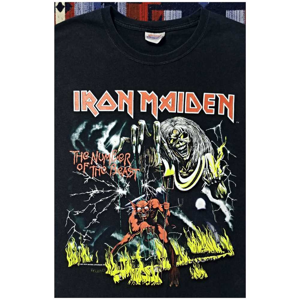 Band Tees × Vintage *RARE* VTG 1980's IRON MAIDEN… - image 5