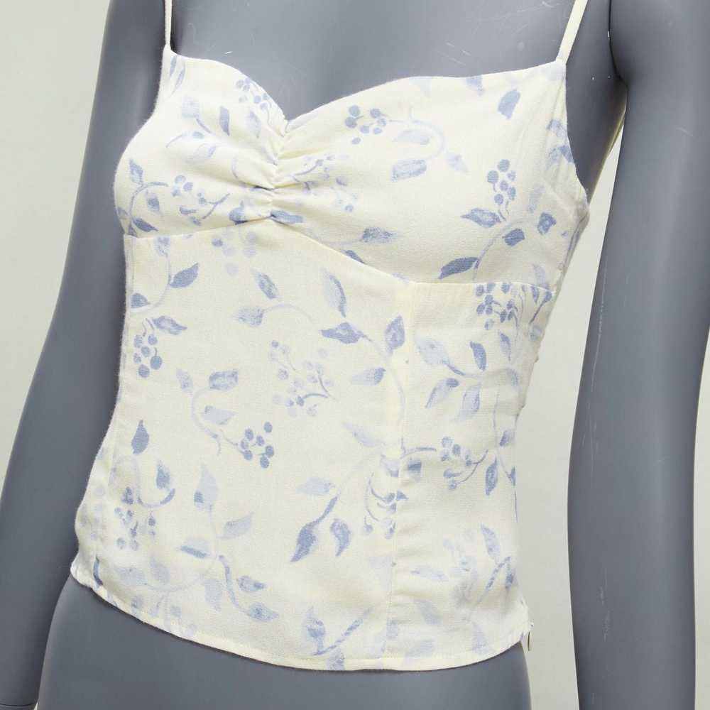 Reformation REFORMATION cream blue floral print r… - image 2