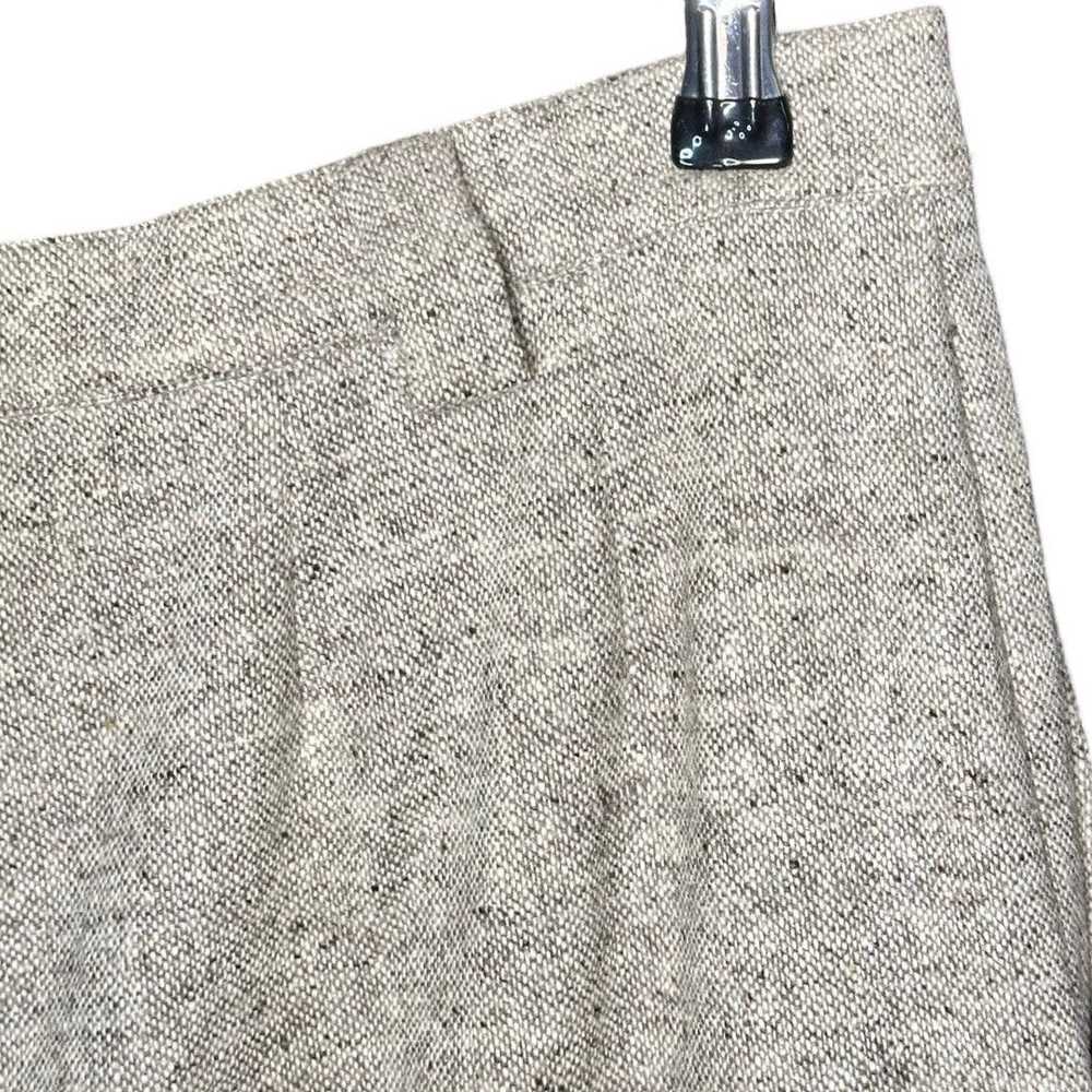 Brand Vintage Wool Tweed Wide Leg Pleated Trousers - image 3