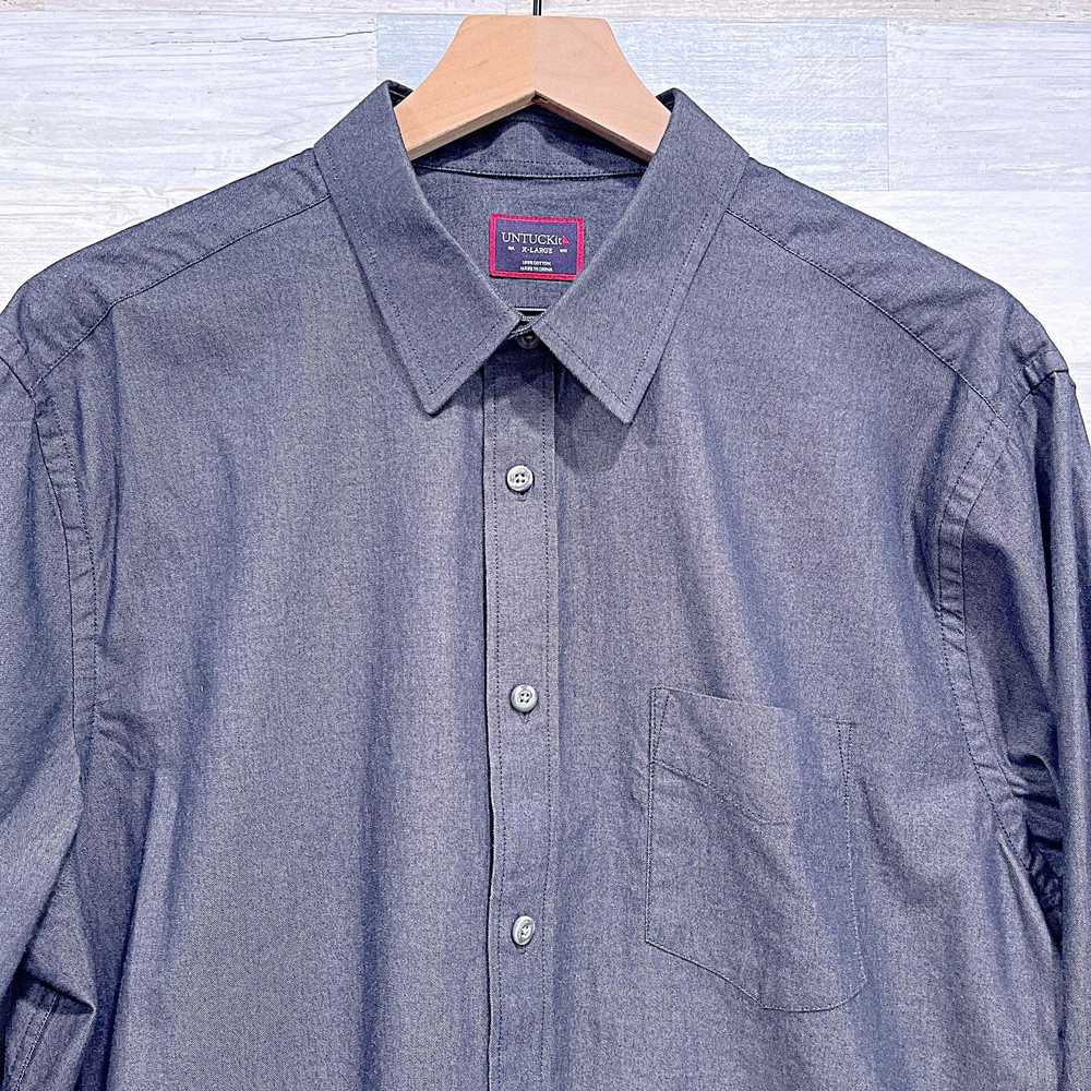 UNTUCKit UNTUCKit Chambray Long Sleeve Shirt Gray… - image 2