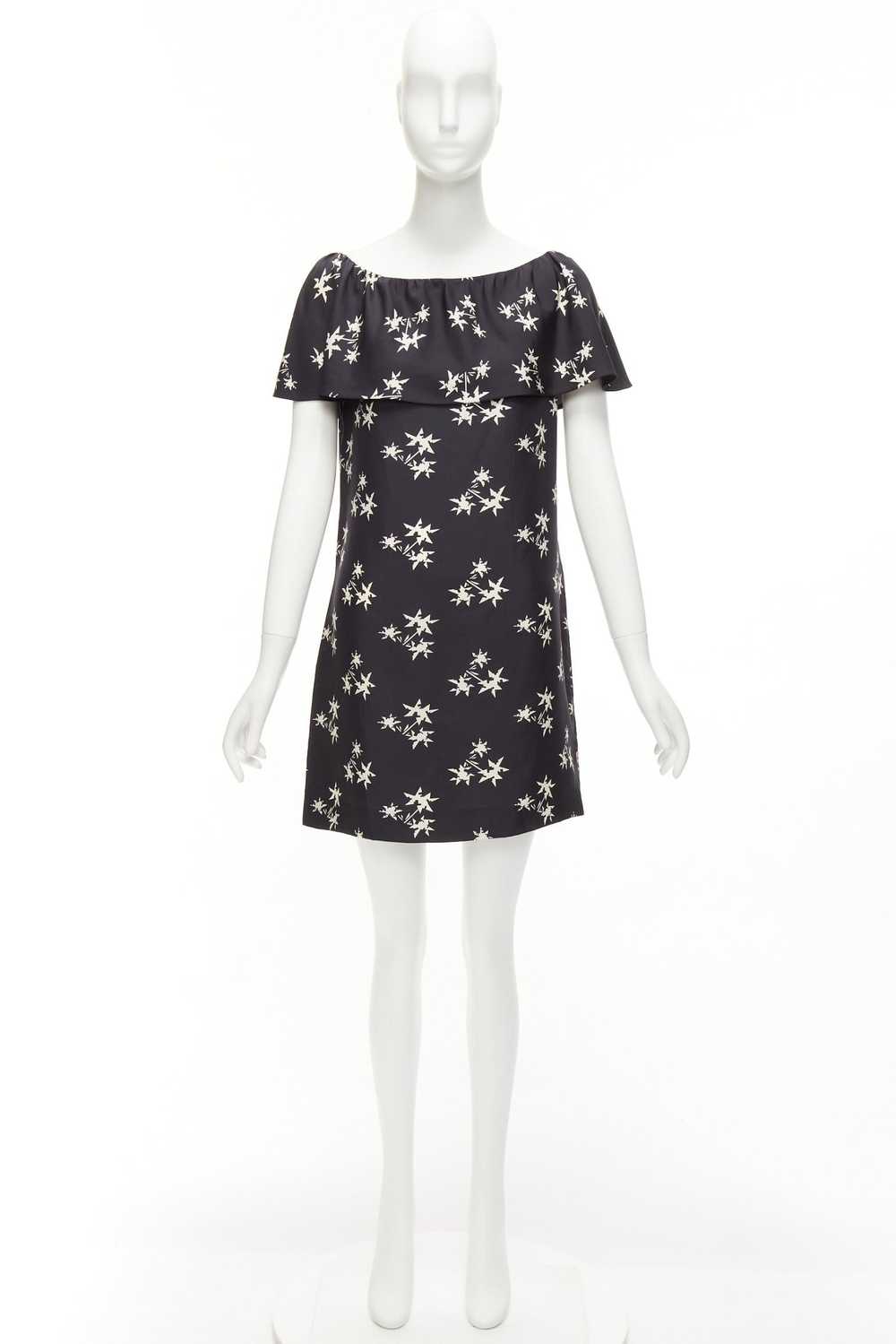 Miu Miu MIU MIU 2007 black 100% silk star print c… - image 11