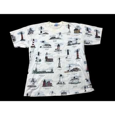 Gildan VTG 90’s American Lighthouse All Over Prin… - image 1