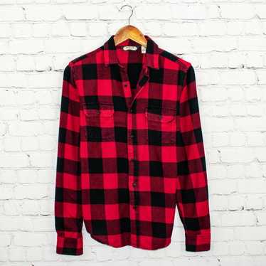 Salt Valley Salt Valley Red Buffalo Plaid Button u