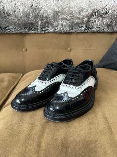 Saint Laurent Paris Black and White Wingtip Oxford