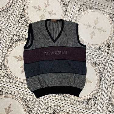 Yves Saint Laurent Menswear Vintage Red Hand Knit buy Sweater Vest