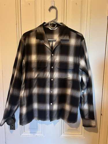 3sixteen 3sixteen Open-Collar Ombré Plaid Shirt (M