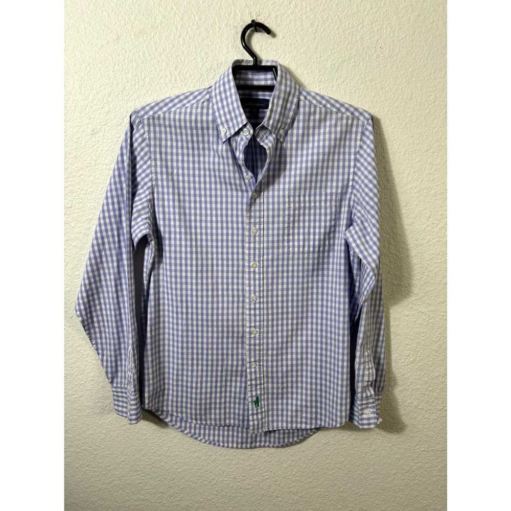 Vintage Johnnie-O Shirt Mens Medium Purple Plaid … - image 1