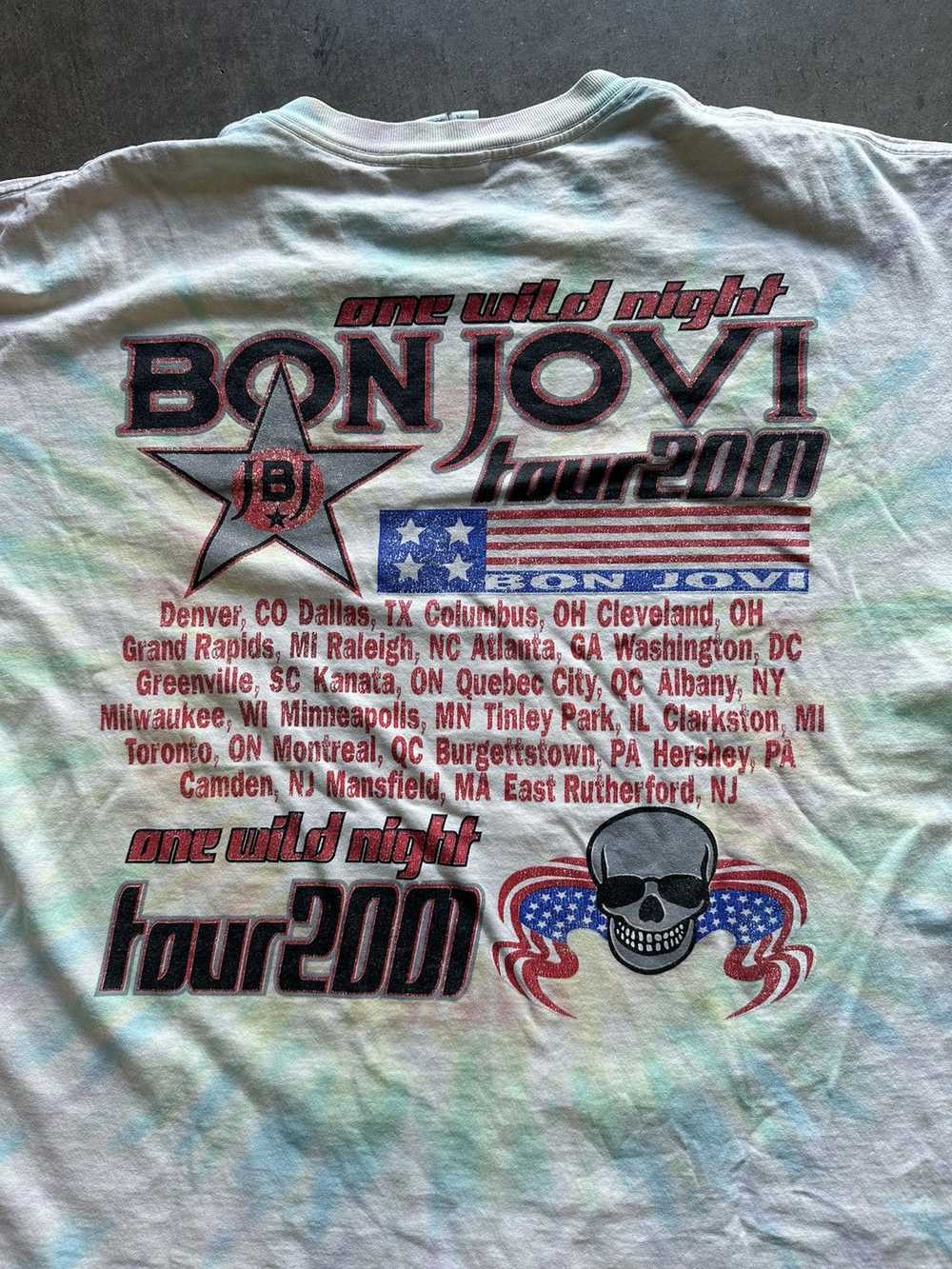 Vintage 2001 Bon Jovi One Wild Night Tour Tee Tie… - image 4