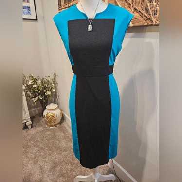 Calvin Klein CK Stylish Color Block Dress in Turq… - image 1