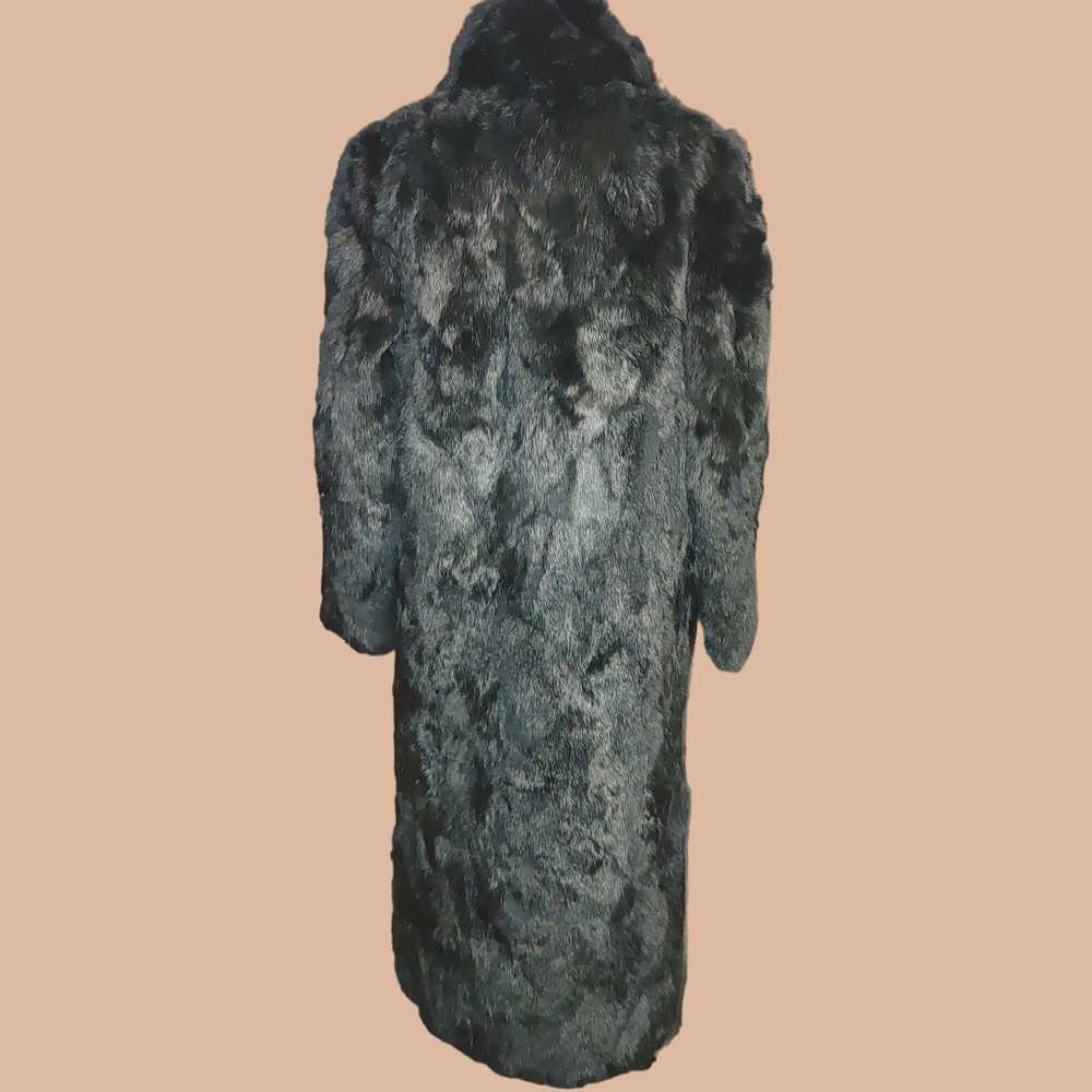 Vintage Black Rabbit Fur Coat Vintage Plantation … - image 2