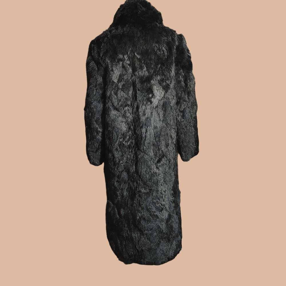 Vintage Black Rabbit Fur Coat Vintage Plantation … - image 7