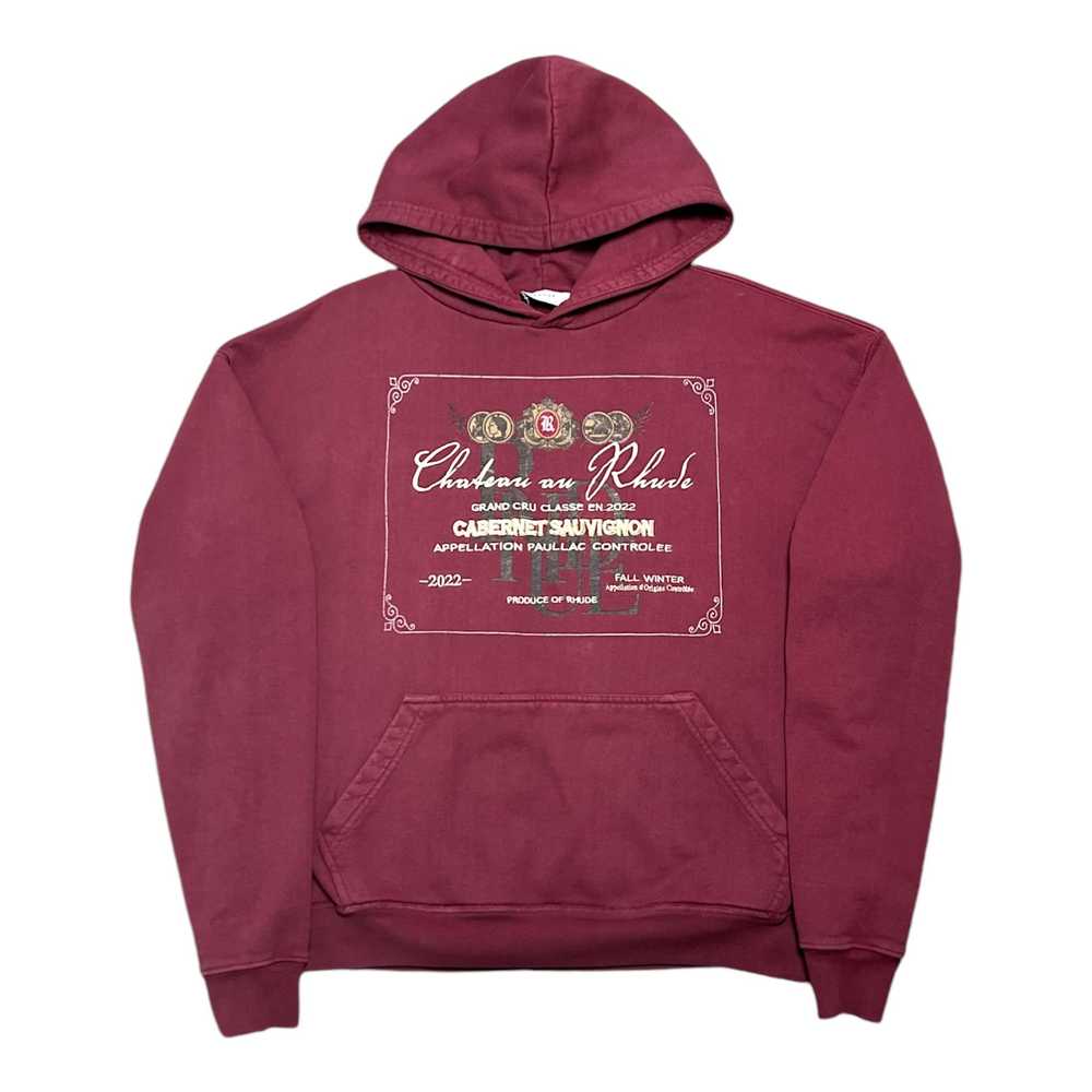 Rhude Chateau Logo Hooded Sweatshirt Burgundy - image 1