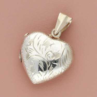 Sterling Silver sterling silver vintage etched he… - image 1