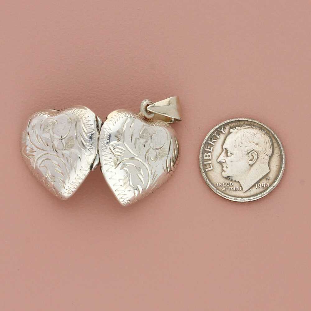 Sterling Silver sterling silver vintage etched he… - image 2