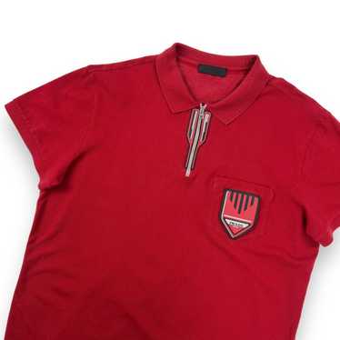 トップス prada sport rubber logo polo shirt Early 2000s Prada Sport rubber logo polo shirt, sullen