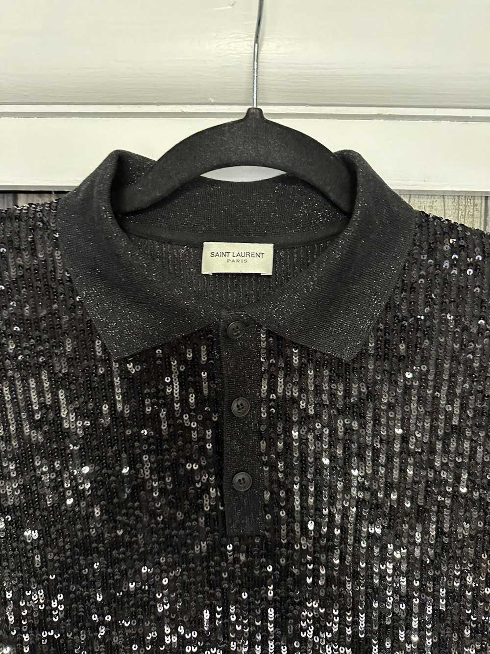 Saint Laurent Paris Oversized Sequin Polo - image 3