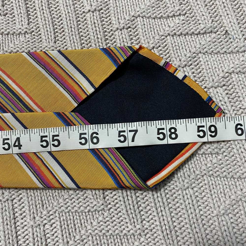 Altea Altea yellow striped silk tie - image 4