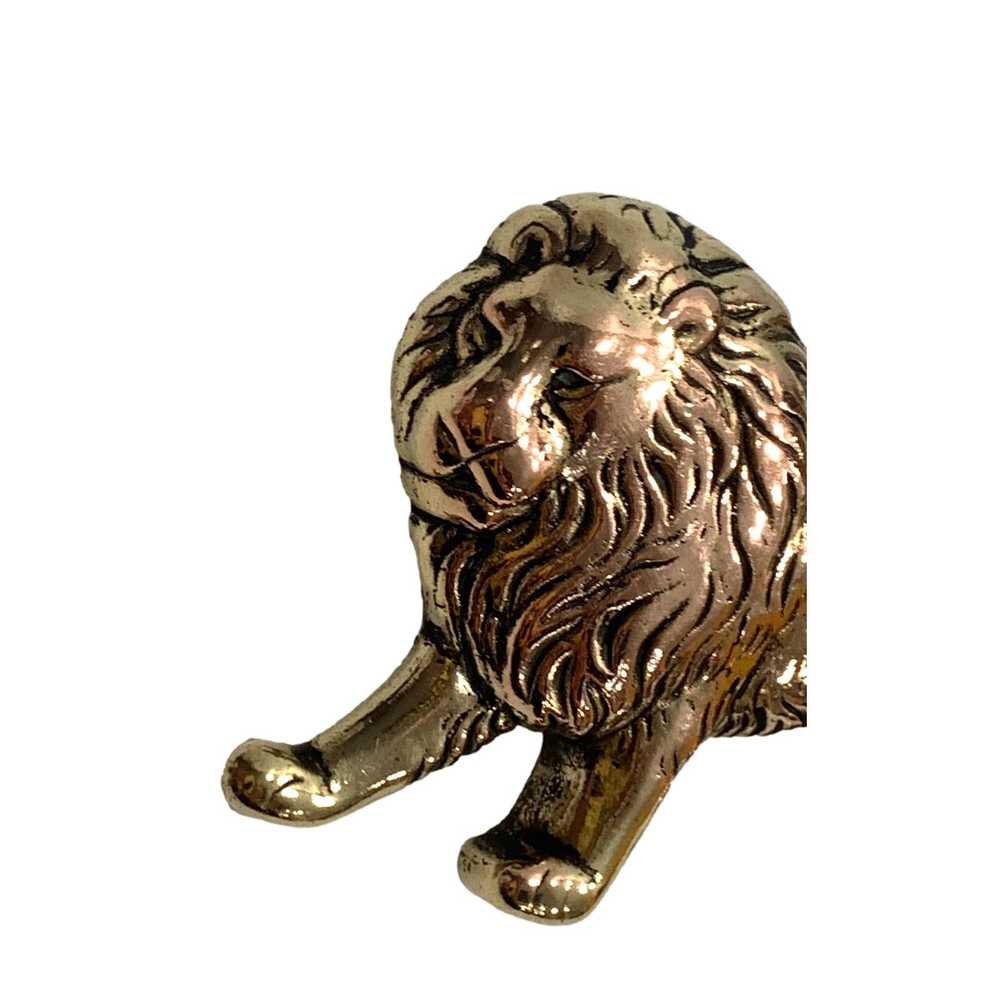 Vintage Vintage Large Gold Tone Lion Pin | Figura… - image 4