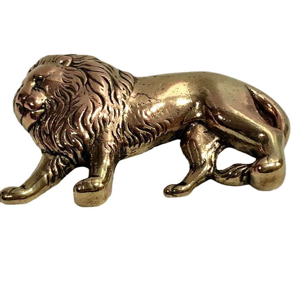 Vintage Vintage Large Gold Tone Lion Pin | Figura… - image 6