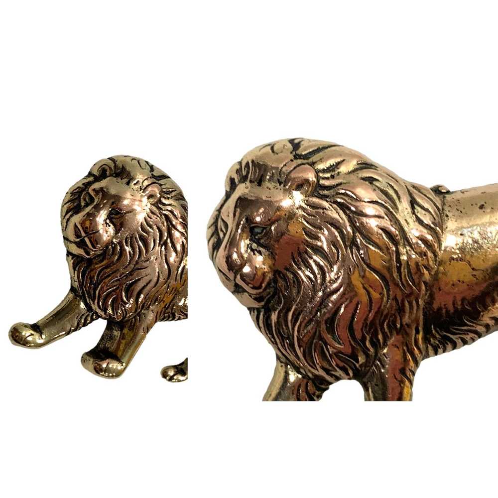 Vintage Vintage Large Gold Tone Lion Pin | Figura… - image 9