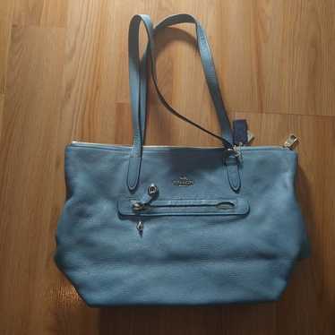 Women's pebble blue leather Coach bag - image 1