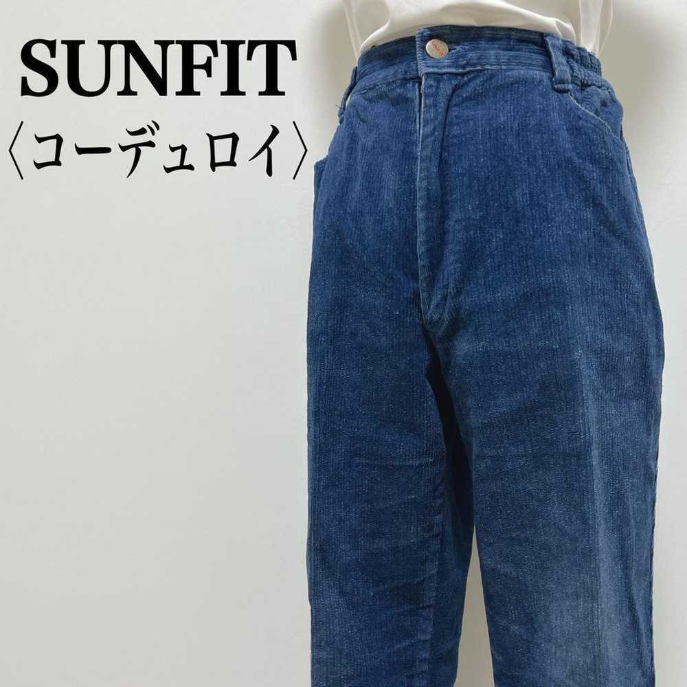 ☆Corduroy☆ [Sunfit] Logo Button Waist Side Elasti… - image 1