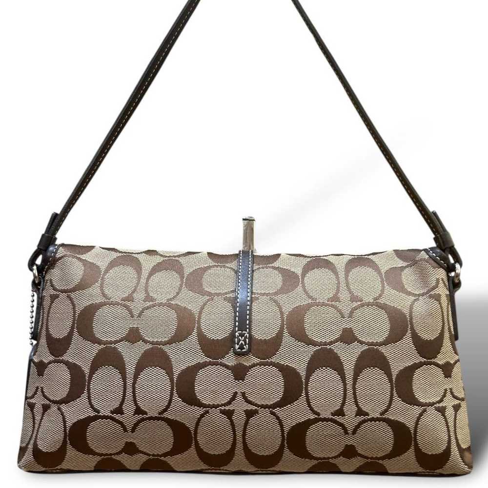 COACH Accessory Pouch Handbag Signature Canvas Le… - image 3