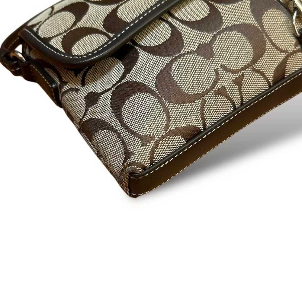 COACH Accessory Pouch Handbag Signature Canvas Le… - image 9