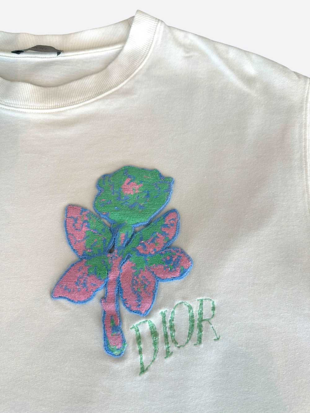 Dior Dior Alex Fonton White Flower Embroidered T-… - image 3