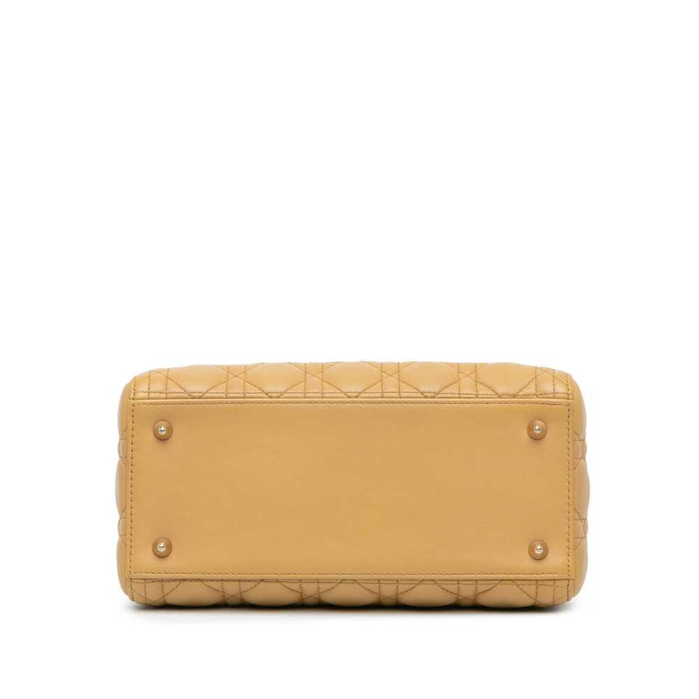 Yellow Dior Medium Lambskin Cannage Lady Dior Sat… - image 3