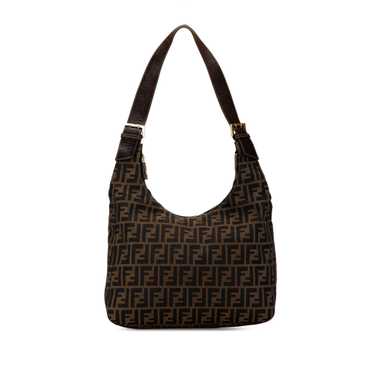 Brown Fendi Zucca Canvas Shoulder Bag