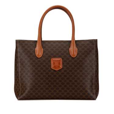 Brown Celine Macadam Coated Canvas Handbag