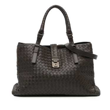 Brown Bottega Veneta Medium Intrecciato Roma Satch