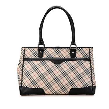 Tan Burberry Nova Check Canvas Tote