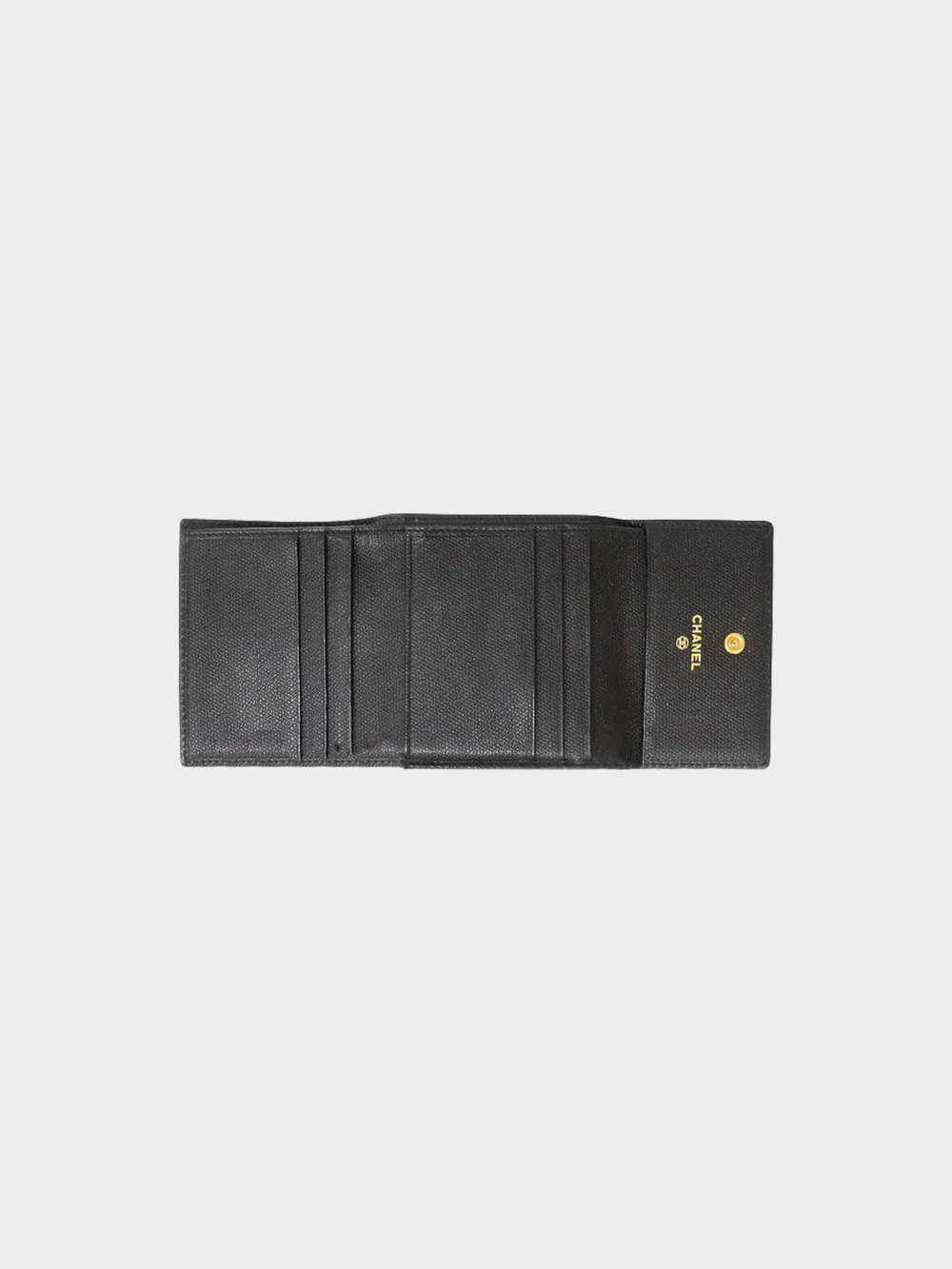 Chanel 2005-2006 Black Leather Logo Wallet - image 4