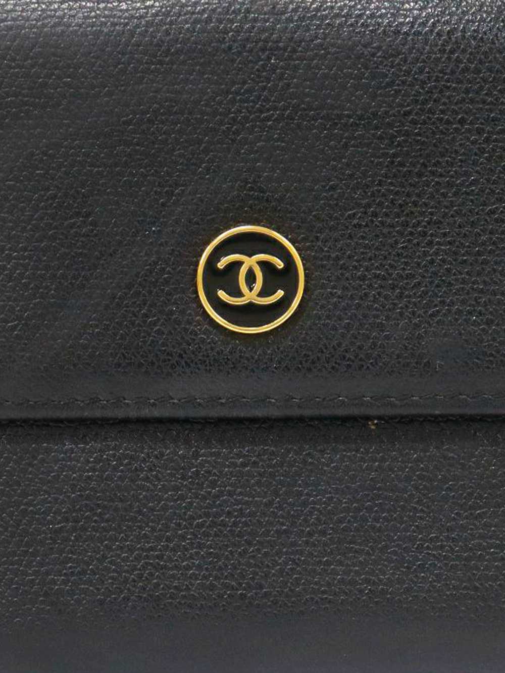 Chanel 2005-2006 Black Leather Logo Wallet - image 5