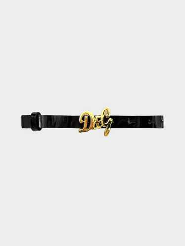 Dolce and Gabbana 2000s D&G Black Classic Patent L