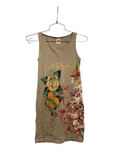 Ed Hardy Beige Edd Hardy Mini Tank Dress