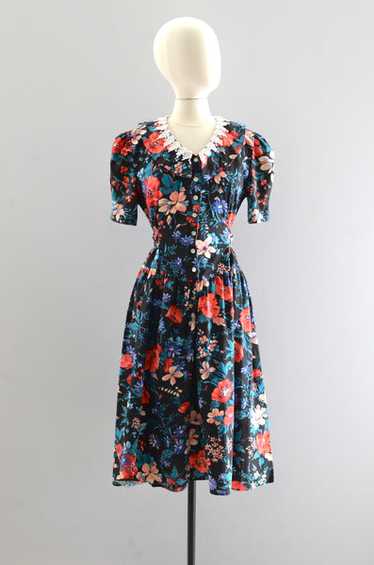 Vintage Dark Floral Dress