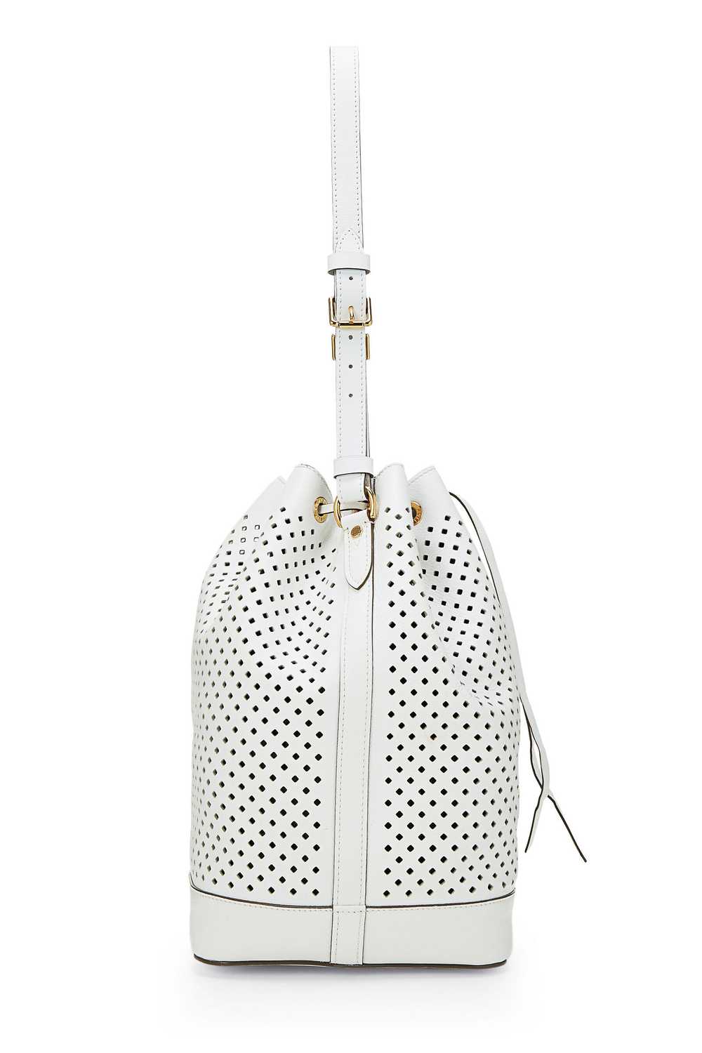 White Perforated Leather Noé - image 4