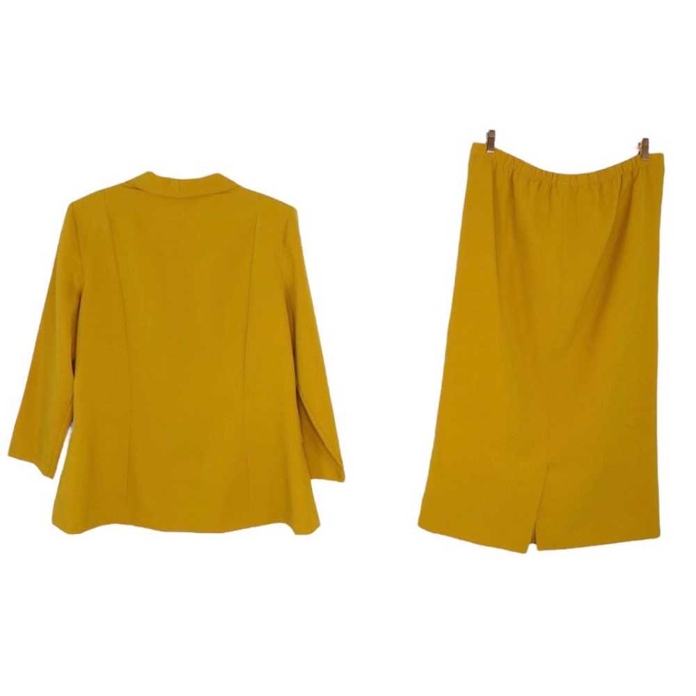 Vintage Vintage Mustard Yellow Skirt Suit Blazer … - image 5