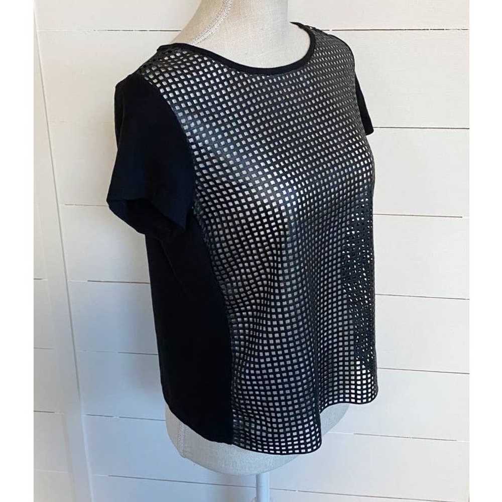 Nordstrom Trouve black perforated short sleeved t… - image 4