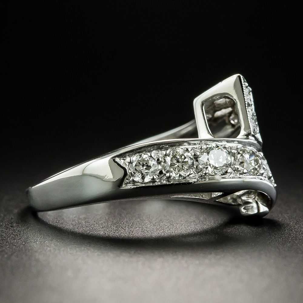 Late Art Deco Diamond Bypass Ring - image 2