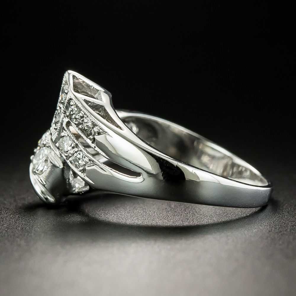 Late Art Deco Diamond Bypass Ring - image 3