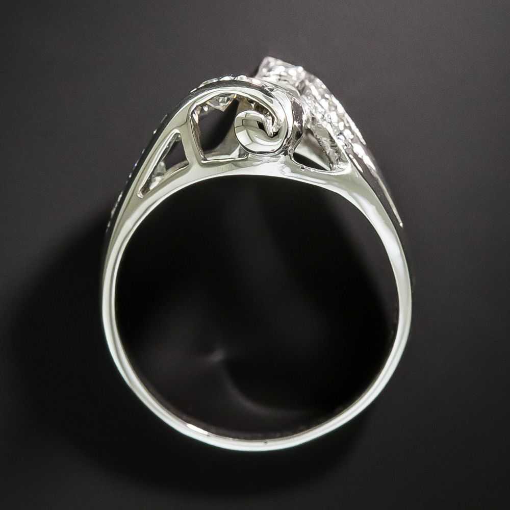 Late Art Deco Diamond Bypass Ring - image 4