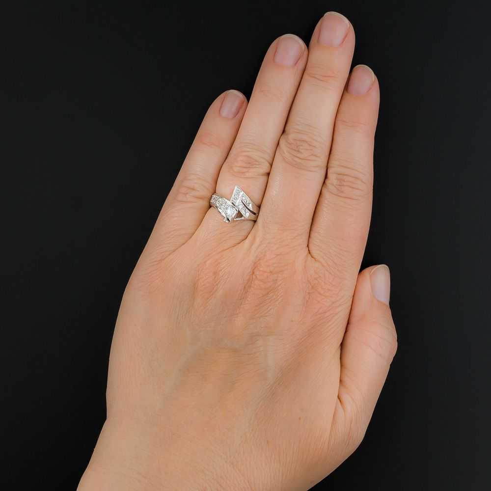 Late Art Deco Diamond Bypass Ring - image 5