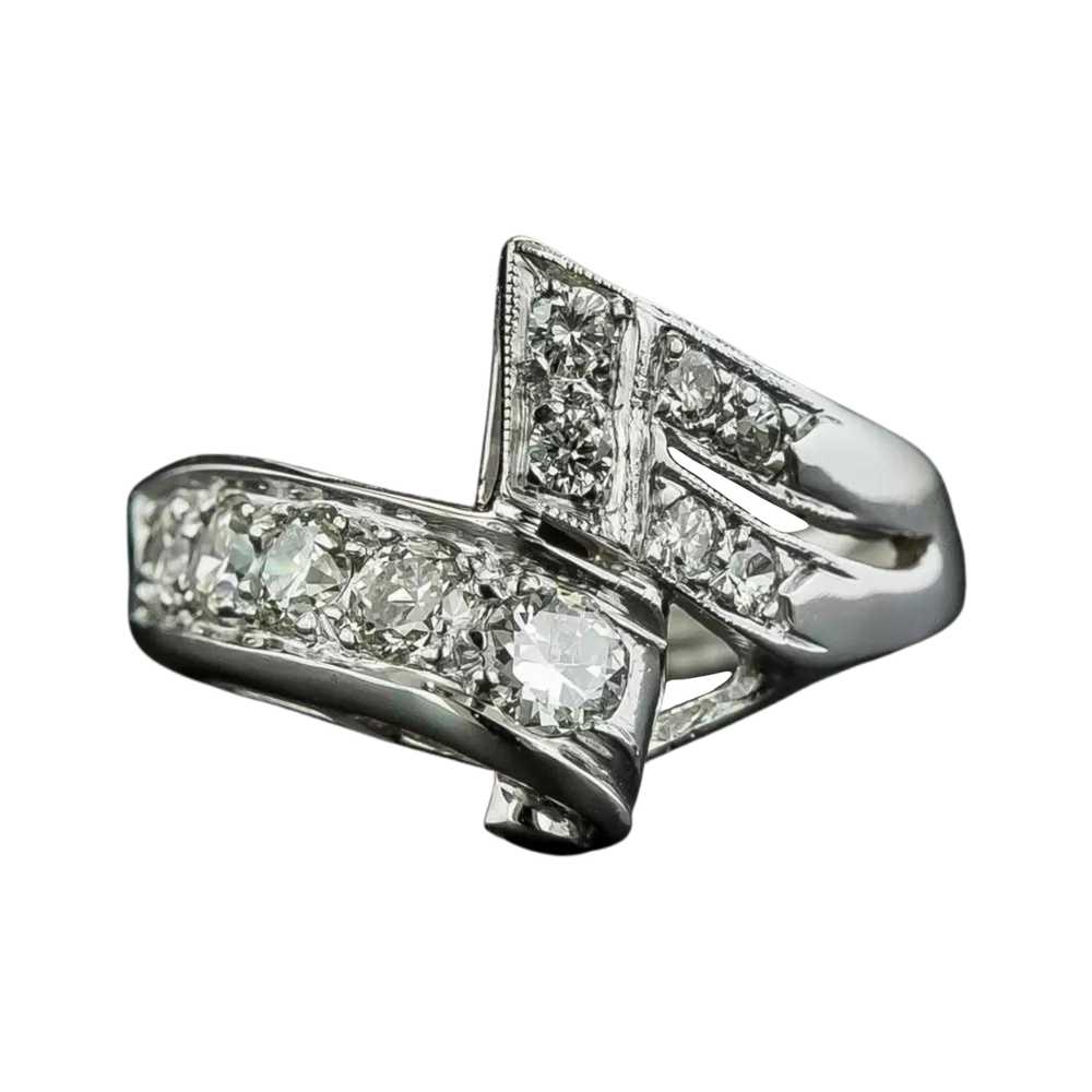 Late Art Deco Diamond Bypass Ring - image 6