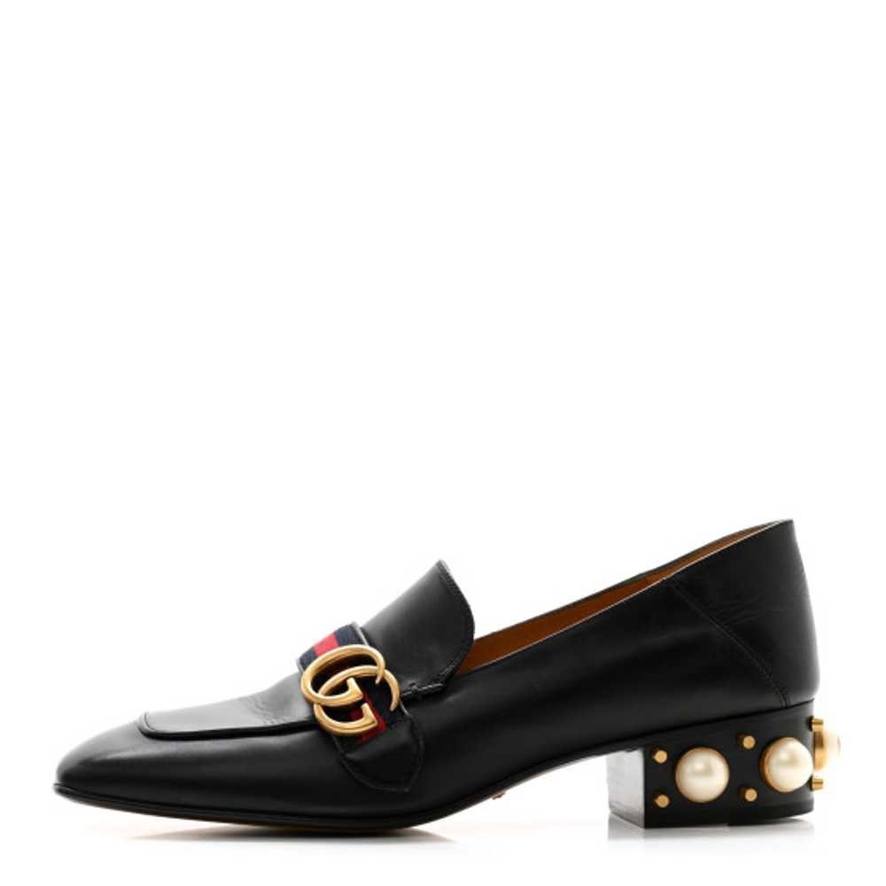 GUCCI Betis Glamour Calfskin Web Pearl Embellishe… - image 1