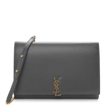 SAINT LAURENT Glossy Calfskin Monogram Chain Walle