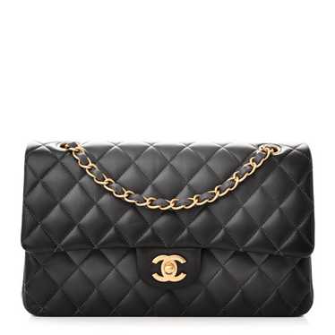 CHANEL Gradient Lambskin Medium Double Flap Grey